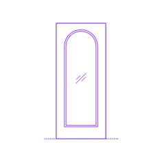 Buildings Exterior Doors Lite Entry Door 1 Panel Arched Laser Cut Svg File, Free Vectors File